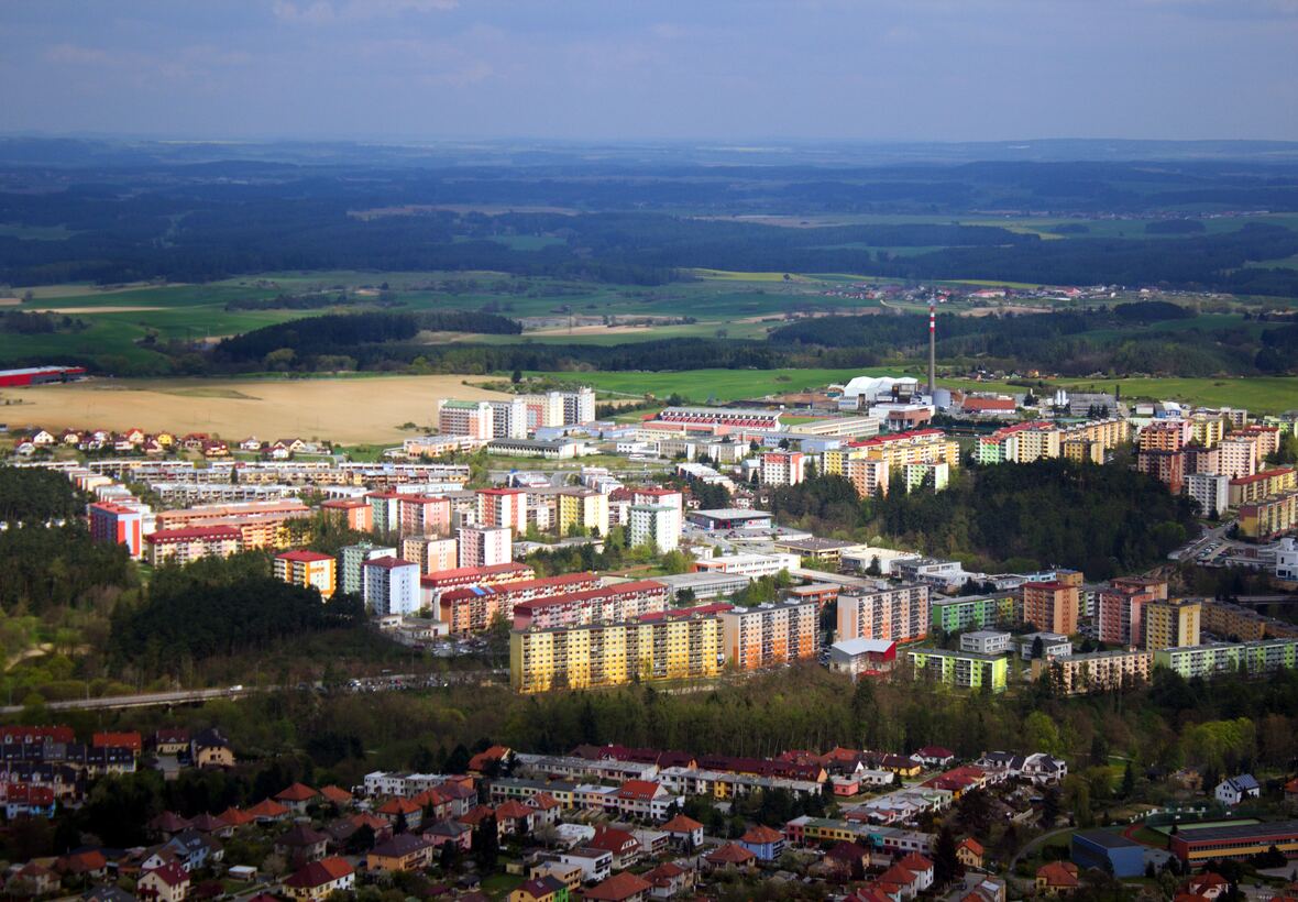 Letecký pohled na rezidenční čtvrť